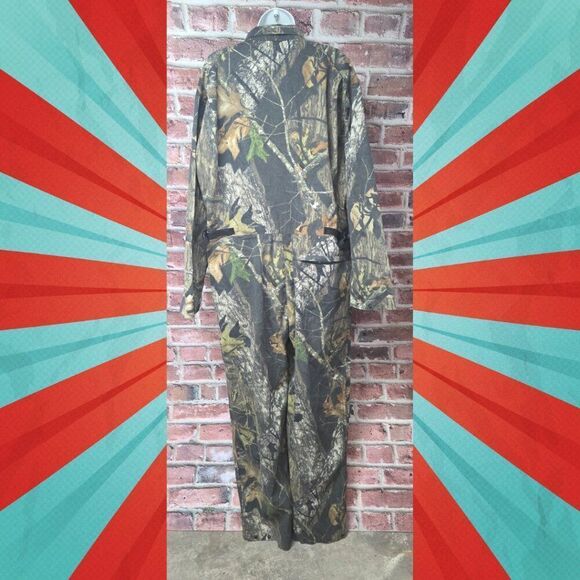 Mossy Oak Camo Zip-Up Jumpsuit | Unisex Size Large | Green Hunting Coveralls - Picture 2 of 9